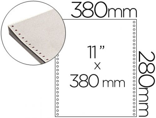 Papel continuo 380 mmx11